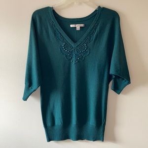 {Lauren Conrad} Beaded Sweater Blouse